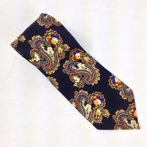 Balancine Inc Mickey, Donald, And Pluto Disney Tie Blue Paisley 58x3.75 Used